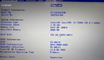 Panasonic Toughpad FZ-G1 MK5 i5-7300u 2.4GHz 8GB 256GB GPS 4G LTE