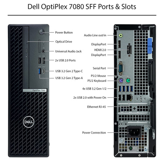 Dell OptiPlex 7080 SFF Small Form Factor Desktop Computer - 10th Gen Intel Core i7-10700 8-Core up to 4.8 GHz CPU, 32GB RAM, 512GB Solid State Drive, Intel UHD Graphics 630, DVD Writer, Windows 10 Pro