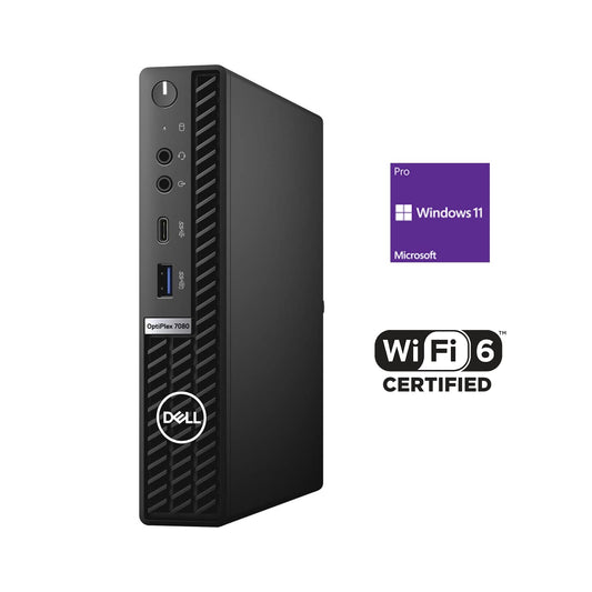 DELL OptiPlex 7080 Micro Form Factor Mini Business Desktop, Intel Core i5-10500T Processor, 16GB RAM, 512GB PCIe SSD + 1TB HDD, DisplayPort, RJ45, Wi-Fi 6, Windows 11 Pro, Black