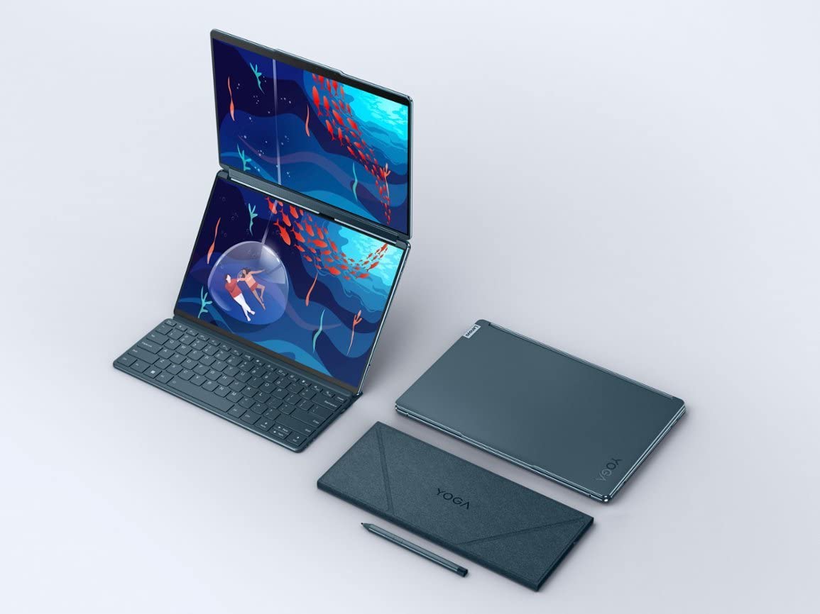 Lenovo Yoga Book 9i 2-in-1 13.3" 2.8K Dual Screen OLED Touch Laptop - Intel Core i7-1355U with 16GB Memory - 1TB SSD - Tidal Teal - US Version