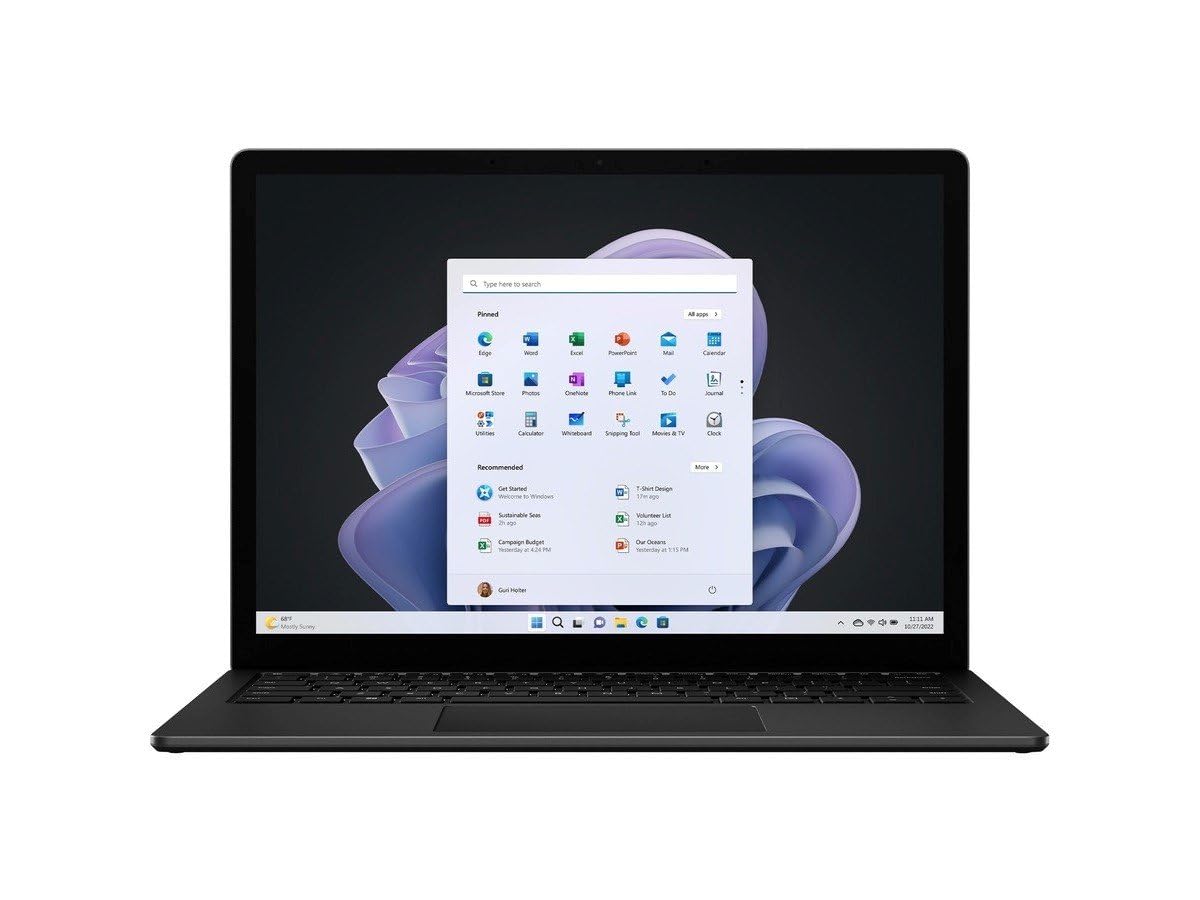 Microsoft Surface Laptop 5 13.5" Touchscreen Notebook - 2256 x 1504 - Intel Core i7 12th Gen i7-1265U - Intel Evo Platform - 32 GB Total RAM - 512 GB SSD - Matte Black