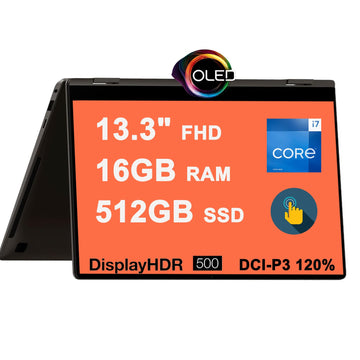 SAMSUNG Galaxy Book3 360 2-in-1 Laptop 13.3" FHD AMOLED Touchscreen HDR500 120% DCI-P3 Intel 12-Core i7-1360P Processor 16GB RAM 512GB SSD Backlit Fingerprint Thunderbolt4 FHD Camera Win11 Gray