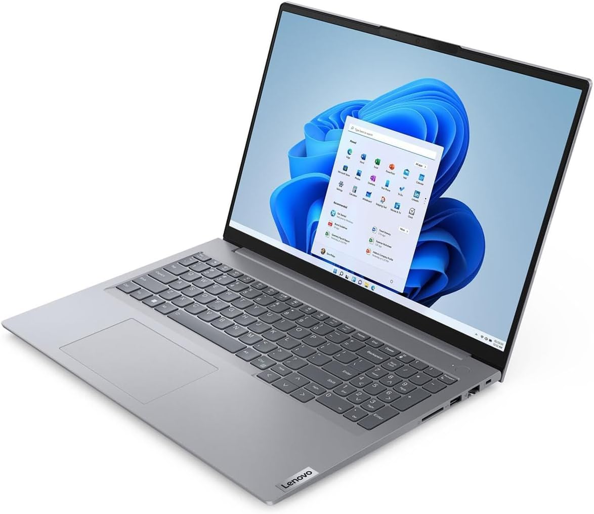 Lenovo ThinkBook-16-G6 Laptop, 2023, 16" 1920 x 1200 Touch, Intel Core i7-1355U 10-Core, 16GB DDR5, 512GB SSD, Windows 11 Pro, Backlit KB, Wi-Fi 6, Bluetooth 5.1, Thunderbolt 4, FHD Camera,Grey