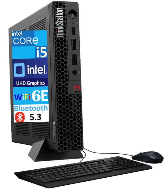 Lenovo ThinkStation P3 Tiny Workstation Mini Desktop (14-Core Intel i5-13500 vPro, 16GB DDR5, 512GB SSD, WiFi 6, Bluetooth 5.2, RJ-45, Win 11 Pro) w/USB Keyboard, USB Mouse