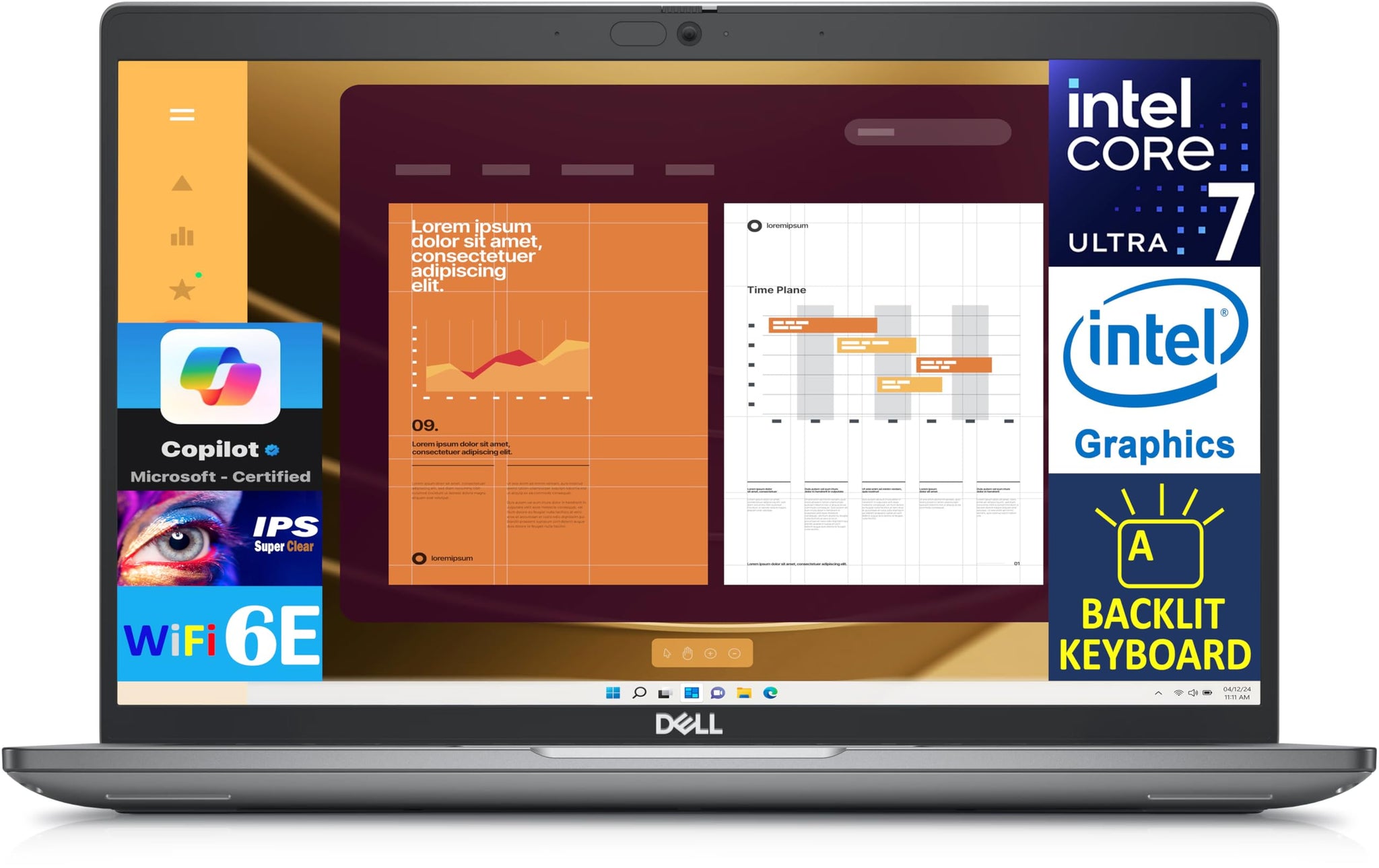 Dell Latitude 5450 AI Powered Laptop 14.0" IPS FHD Display (Intel Core Ultra 7 155U, 16GB DDR5, 512GB SSD, Intel Graphics, Backlit KB, 2 Thunderbolt 4, WiFi 6E, Webcam, Bluetooth 5.3, Win 11 Pro)
