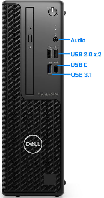 Dell Precision 3450 Desktop Workstation – I7-10700 - 16GB RAM, 512GB NVMe SSD, Intel UHD 630 Graphics, DisplayPort, HDMI, USB Type-C, DVD, Wi-Fi, Bluetooth - Windows 11 Pro