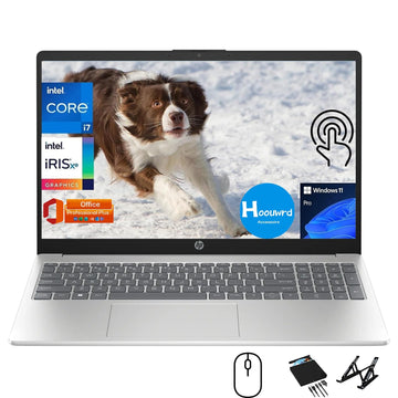 HP Touch-Screen Laptop Computer for Business - Win 11 Pro with Office 2021 Lifetime License, 15.6" FHD Display, Intel i7-1255U(10-core), HD Webcam, WiFi, Fast Charge