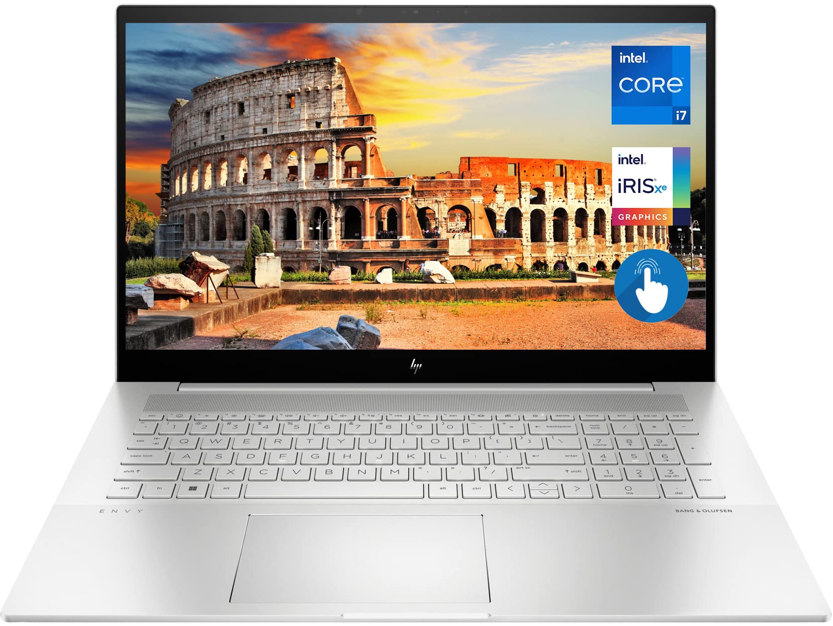HP Envy Laptop, 17.3" Full HD Touchscreen, 12th Gen Intel Core i7-1260P, 16GB DDR4 RAM, 512GB PCIe SSD, IR Camera, HDMI, Backlit Keyboard, Wi-Fi 6, Windows 11 Home, Silver