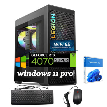 Lenovo Legion Tower 5i Gaming Desktop - AMD Ryzen 7 7700(Up to 5.3GHz), NVIDIA RTX 4070 Super GDDR6X, Wi-Fi 6E, Bluetooth, Win 11 Pro, HDMI, KB & Mouse, Ready to Game & Business, 64 GB RAM, 2 TB SSD
