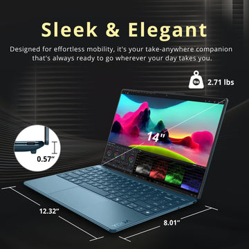 Lenovo Yoga Slim 9i 14" 4K OLED Touch Laptop, Intel Ultra 7 258V, 32GB RAM, 1TB Storage, Intel Arc Graphics, Backlit Keyboard, Copilot+PC, Fingerprint, Win 11, Tidal Teal, Parent